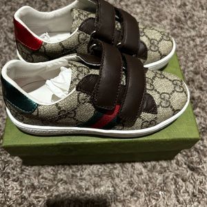 Toddler Gucci sneakers. Only wear is on the bottom from walking in the ground.